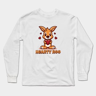 Hearty Roo, Cute Kangaroo Long Sleeve T-Shirt